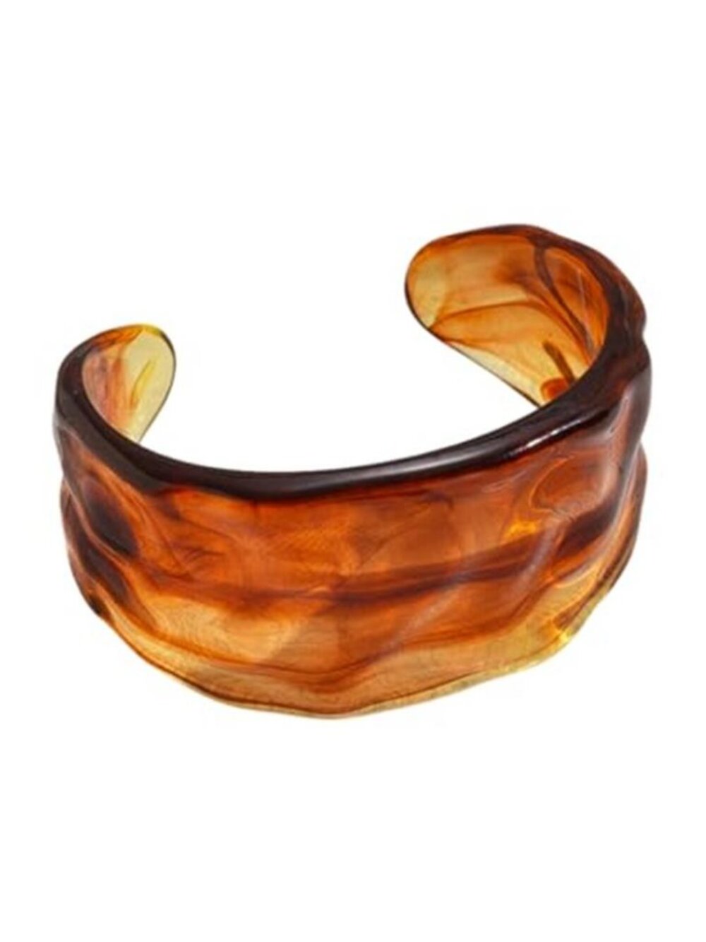 Chunky Acrylic Resin Open Bangle Bracelet Vintage Irregular Geometric